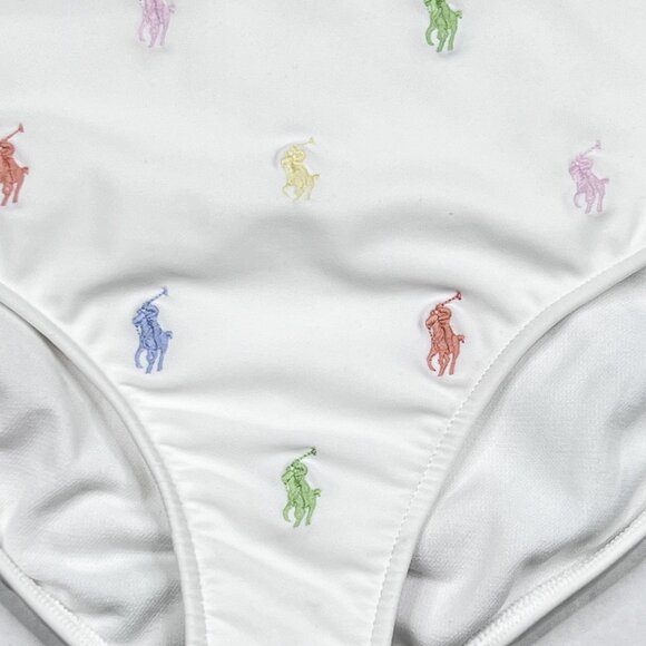 Polo Ralph Lauren Polo Pony One-Piece Swimsuit in Rainbow Big Kid Size 12 - NWT - Picture 4 of 8